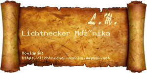Lichtnecker Mónika névjegykártya